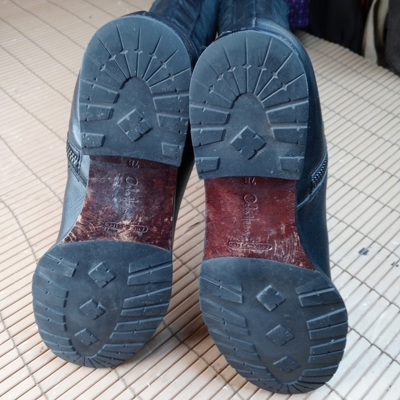 Cole Haan NkeAir women's riding boots. Black leather and suede 16" tall side zip - Picture 10 of 11